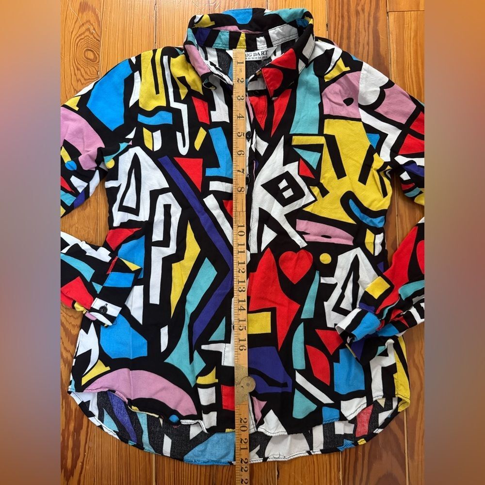 Big Dart Multicolored Button-Down Top - image 6